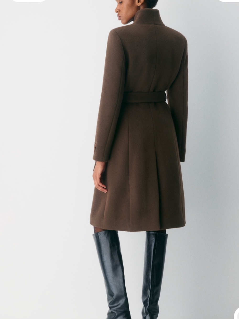 NWT Aritzia heirloom Long Sleeve Belted Coat Dress in Brown xxs - Picture 4 of 13